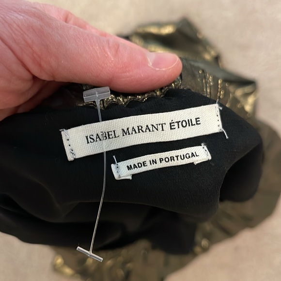 Isabel Marant Etoile Size Large Pleated Shimmer Bronze/Black skirt - Picture 4 of 5